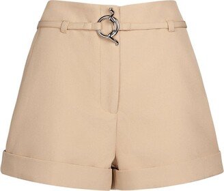 Heavy twill belted shorts