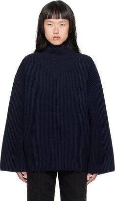 Navy Wrapped Turtleneck