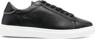 Pebbled-Texture Lace-Up Sneakers