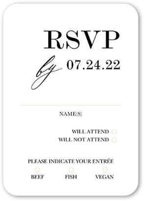 Rsvp Cards: Simply Adorned Wedding Response Card, White, Signature Smooth Cardstock, Rounded