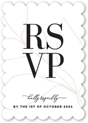 Rsvp Cards: Soft Shapes Wedding Response Card, White, Pearl Shimmer Cardstock, Scallop