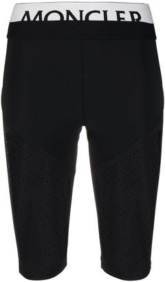 Logo Waistband Perforated Cycling Shorts