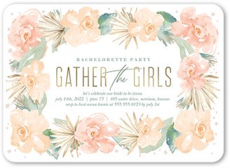 Bachelorette Party Invitations: Gather The Girls Bachelorette Party Invitation, White, 5X7, Standard Smooth Cardstock, Rounded