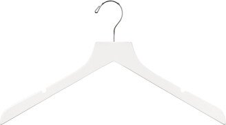 Case of 120 Slim Wooden Shirt Hanger w/ Notches White