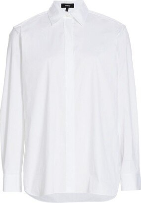 Classic Cotton-Blend Button-Front Shirt