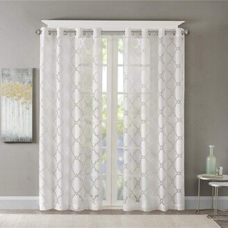 Gracie Mills Eden Fretwork Burnout Sheer Curtain Panel - 50x95