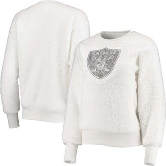 Touch Women's White Las Vegas Raiders Milestone Tracker Pullover Sweatshirt