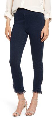 Fringe Tulip Hem Denim Leggings