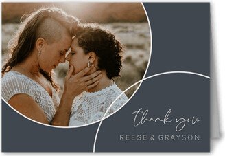 Wedding Thank You Cards: Refined Rings Thank You Card, Gray, 3X5, Matte, Folded Smooth Cardstock