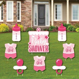 Big Dot Of Happiness It's a Girl - Outdoor Lawn Decor Baby Shower Yard Signs - Set of 8