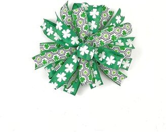 Pre-Made St. Patty's Wreath & Mailbox Bow, Patrick's Day Party Patrick Lantern Accent, Outdoor Bow