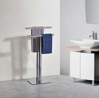K&B Metal Modern Free-Standing Towel Rack Stand, Chrome