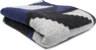 Geometric-Print Virgin Wool-Blend Blanket