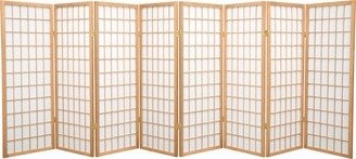 Red Lantern 4 ft. Tall Window Pane Shoji Screen - Natural - 8 Panels