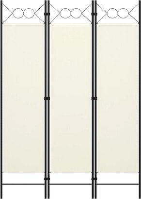 3-Panel Room Divider Cream White 47.2