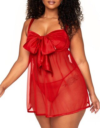 Adore Me Besima Women's Plus-Size Unlined Babydoll & G-String Set Lingerie