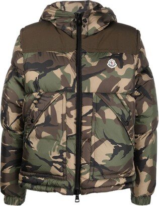 Camouflage-Print Hooded Puffer Jacket
