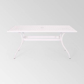 Phoenix Rectangle Aluminum Dining Table - White