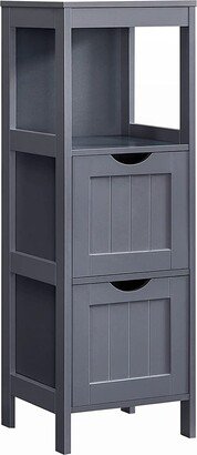 Bathroom Floor Cabinet, Bathroom Storage Organizer Rack Stand, Multifunctional Corner Unit, 2 Drawers, Gray