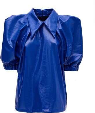 Julia Allert Designer Blue Lacquer Blouse