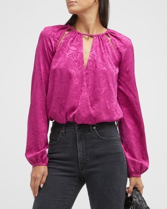 Sionne Printed Surplice Blouse