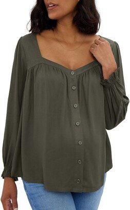 Ingird & Isabel® Button Front Maternity Blouse