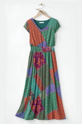 Women's Mosaic Harmony Dress - Jade Multi - PS - Petite Size