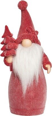 Resin 10.5 in. Multicolored Christmas Flocked Bearded Gnome Santa Figurine