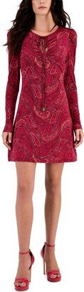 Women's Paisley Keyhole Mini Dress