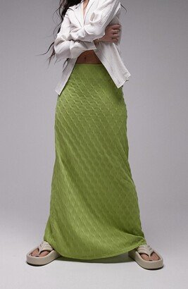 Textured Cotton Maxi Skirt