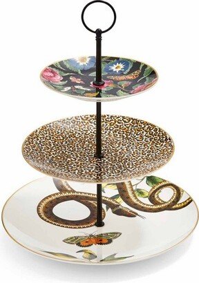 Creatures of Curiosity 3-Tier Cake Stand, Top: 6in - Middle: 8in - Bottom: 10.5in