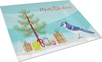 CK4490LCB Jay Bird Merry Christmas Glass Cutting Board