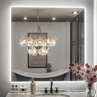 Keonjinn LED Backlit Bathroom Vanity Mirror Anti-Fog Dimmable Lighted CRI90 High Definition