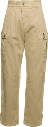 High-Waist Cropped Cargo Trousers