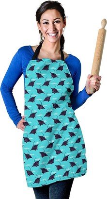 stingray Pattern Apron - Printed Print Custom With Name/Monogram Perfect Gift For Lover