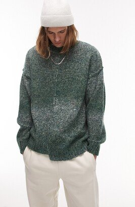 Ombré Marled Asymmetric Step Hem Sweater