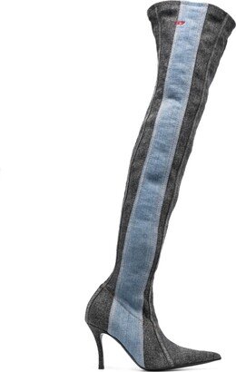 D-Venus denim knee boots