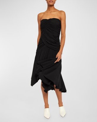 Vivienne Strapless Ruched A-Line Midi Dress