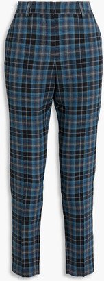 Checked tweed tapered pants