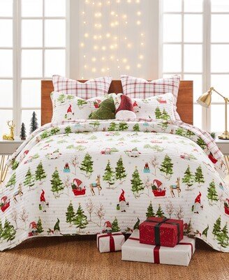 Home Merry Bright Gnome Forest Reversible 2-Piece Quilt Set, Twin/Twin Xl