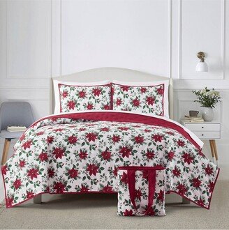 Poinsettia Quilt Bag Set, Twin, Created For Macy's