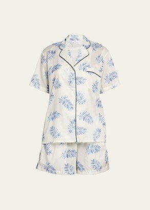 Short Botanical-Print Cotton Lawn Pajama Set