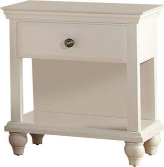 EPOWP Nightstand With One Drawer And Shelf In White Finish