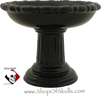 Soap Dish On Pedestal in Goth Black, For Novelty Skull Shaped Soap, Jewelry Or Rings, Made The Usa