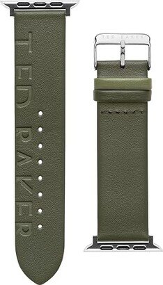 Ted Engraved Leather Light Green Keeper smartwatch band compatible with Apple watch strap 42mm, 44mm (Green) Watches