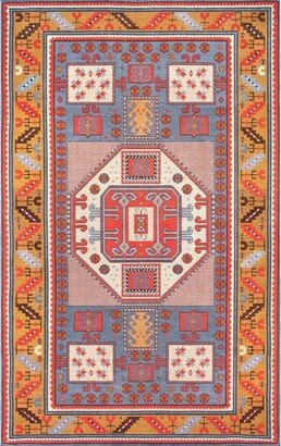 4'x6' Geometric Marnie Area Rug Rust