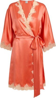 Silk Lace-Trim Robe-AA