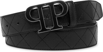 Logo-Plaque Leather Belt-AN