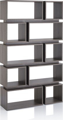 Niti Rustic Grey 10-shelf Open Bookcase