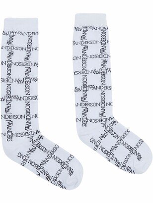 Logo Grid-Print Socks-AA